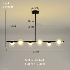 ChandeliersDecor.com-Kitchen Island-White Glass Ball Chandelier - Stunning Lighting Fixture