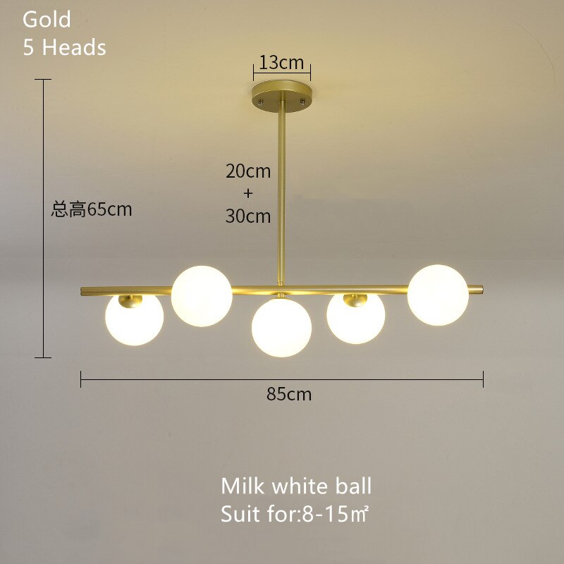 ChandeliersDecor.com-Kitchen Island-White Glass Ball Chandelier - Stunning Lighting Fixture