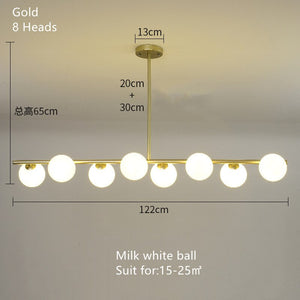 ChandeliersDecor.com-Kitchen Island-White Glass Ball Chandelier - Stunning Lighting Fixture