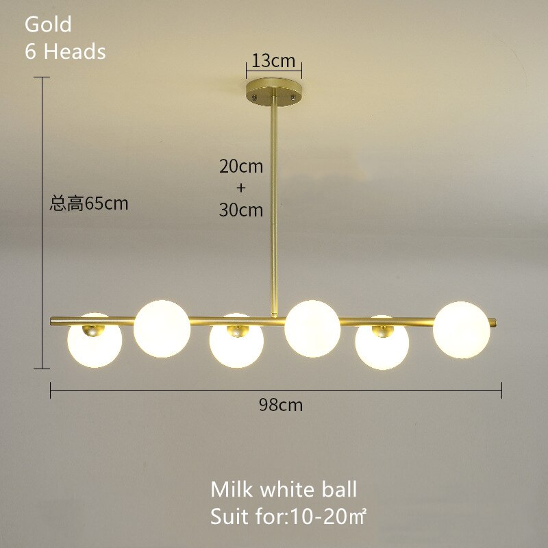 ChandeliersDecor.com-Kitchen Island-White Glass Ball Chandelier - Stunning Lighting Fixture