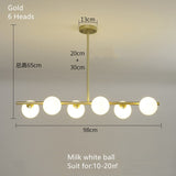 ChandeliersDecor.com-Kitchen Island-White Glass Ball Chandelier - Stunning Lighting Fixture
