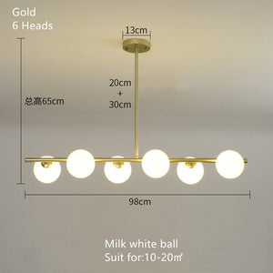 ChandeliersDecor.com-Kitchen Island-White Glass Ball Chandelier - Stunning Lighting Fixture