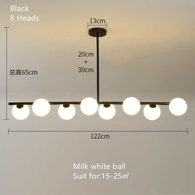 ChandeliersDecor.com-Kitchen Island-White Glass Ball Chandelier - Stunning Lighting Fixture