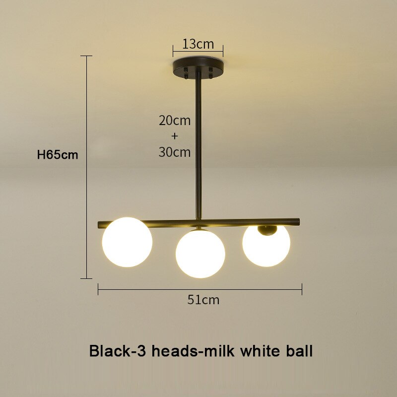 ChandeliersDecor.com-Kitchen Island-White Glass Ball Chandelier - Stunning Lighting Fixture