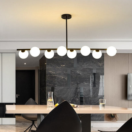 ChandeliersDecor.com-Kitchen Island-White Glass Ball Chandelier - Stunning Lighting Fixture