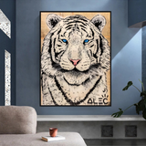 ChandeliersDecor.com-Wall Posters-White Tiger Poster: Stunning Art of Majestic White Tigers