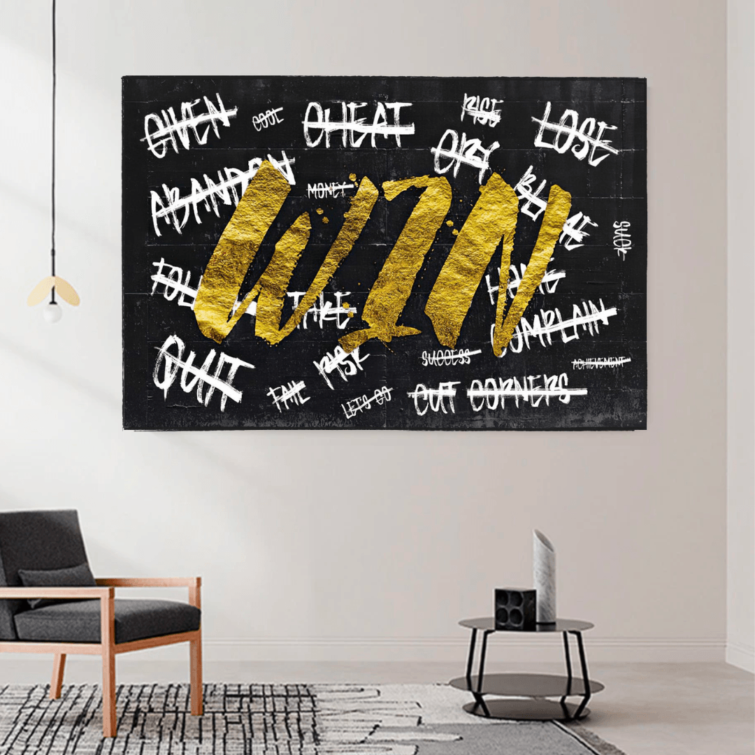 ChandeliersDecor.com-Wall Posters-WIN victory Motivational Art - Canvas Wall Art