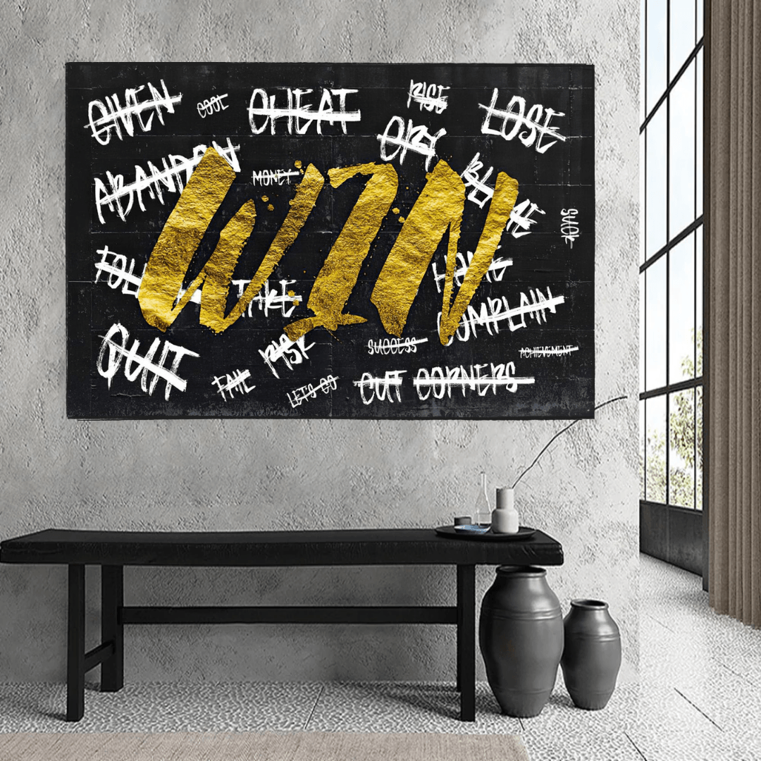 ChandeliersDecor.com-Wall Posters-WIN victory Motivational Art - Canvas Wall Art