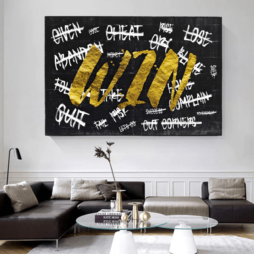 ChandeliersDecor.com-Wall Posters-WIN victory Motivational Art - Canvas Wall Art