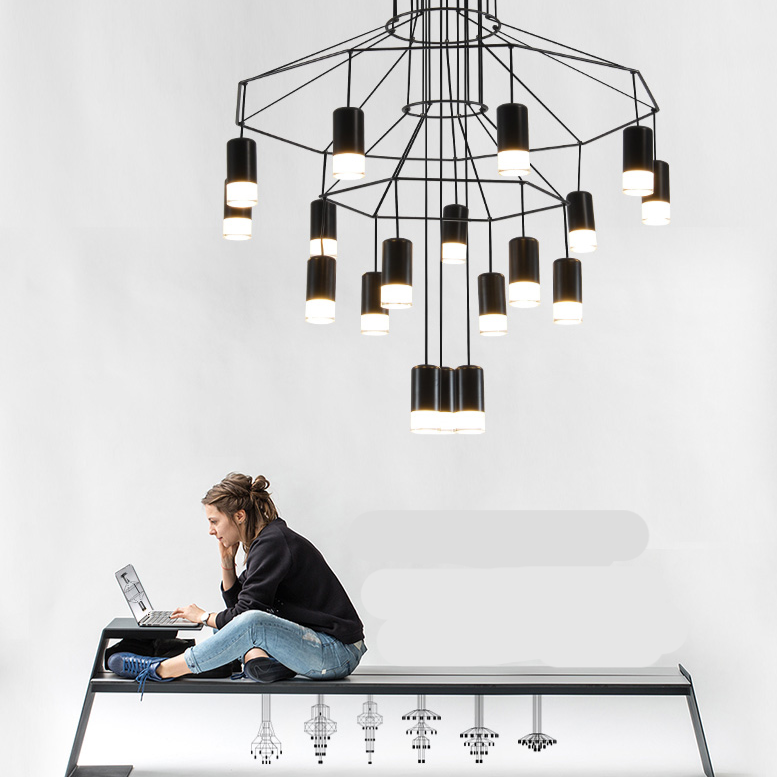 ChandeliersDecor.com-Chandeliers-Wireflow LED Chandelier - Illuminate Your Space