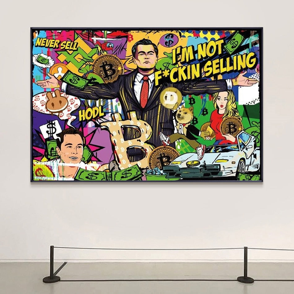 ChandeliersDecor.com-Wall Posters-Wolf of Wall Street Canvas Art - Bitcoin Millionaire