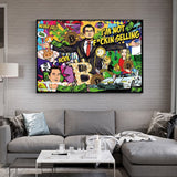 ChandeliersDecor.com-Wall Posters-Wolf of Wall Street Canvas Art - Bitcoin Millionaire