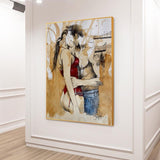 ChandeliersDecor.com-Wall Posters-Woman and Bird: Girl and Bird Poster Canvas Wall Art
