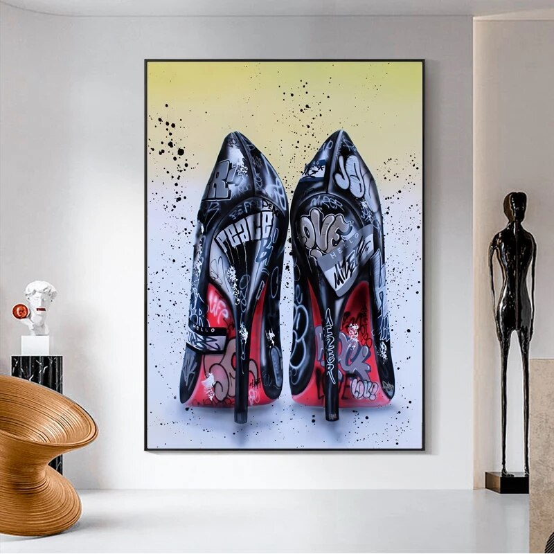 ChandeliersDecor.com-Wall Posters-Women High Heels Shoes Graffiti Art High Heels Poster