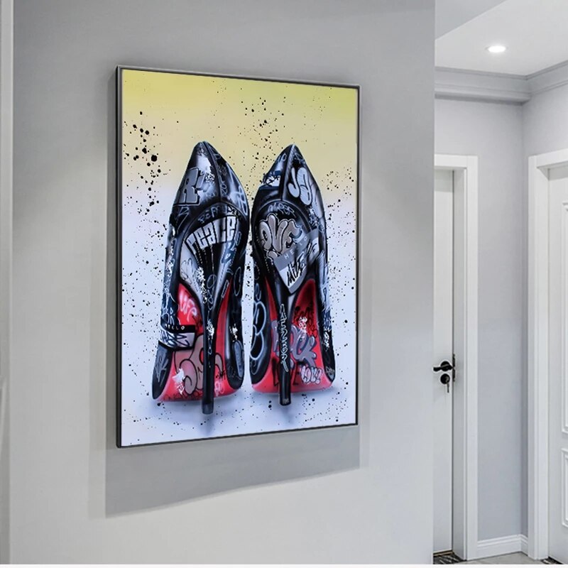 ChandeliersDecor.com-Wall Posters-Women High Heels Shoes Graffiti Art High Heels Poster