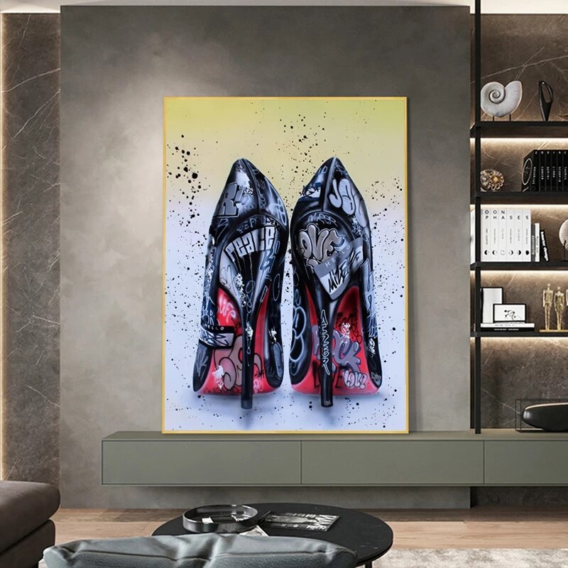 ChandeliersDecor.com-Wall Posters-Women High Heels Shoes Graffiti Art High Heels Poster