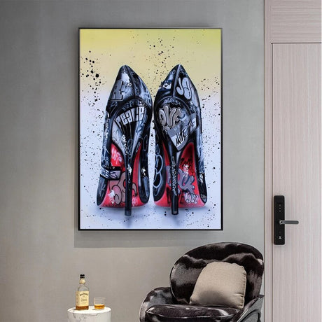 ChandeliersDecor.com-Wall Posters-Women High Heels Shoes Graffiti Art High Heels Poster