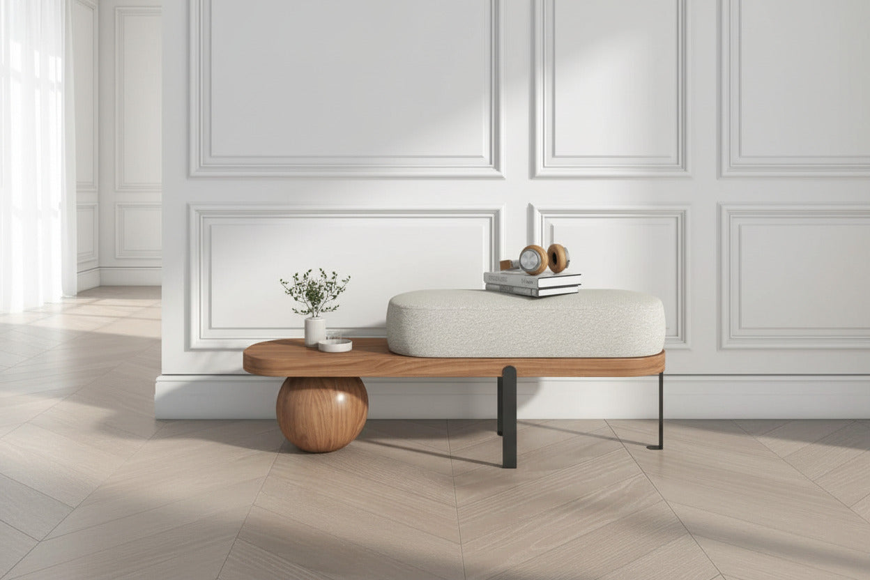 Wood Shoe Changing Ottoman Stool-ChandeliersDecor.com
