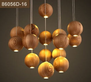 ChandeliersDecor.com-Staircase Chandelier-Wooden Globe Pendant Light: Stylish Illumination