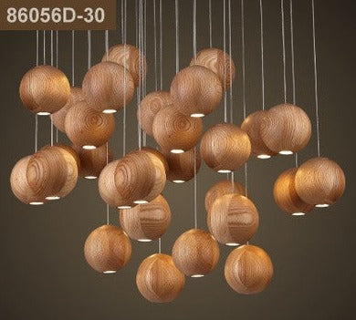 ChandeliersDecor.com-Staircase Chandelier-Wooden Globe Pendant Light: Stylish Illumination