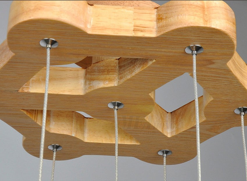 ChandeliersDecor.com-Staircase Chandelier-Wooden Globe Pendant Light: Stylish Illumination