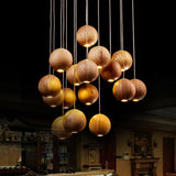ChandeliersDecor.com-Staircase Chandelier-Wooden Globe Pendant Light: Stylish Illumination