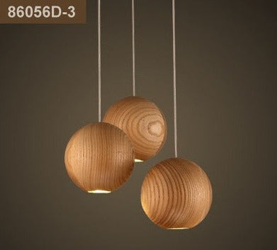 ChandeliersDecor.com-Staircase Chandelier-Wooden Globe Pendant Light: Stylish Illumination