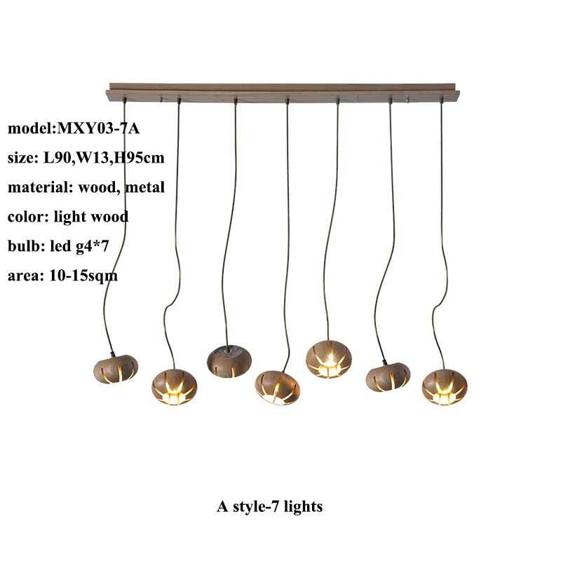 ChandeliersDecor.com-Pendant Lights-Wooden LED Chandelier: Illuminate with Natural Charm
