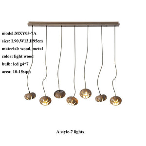 ChandeliersDecor.com-Pendant Lights-Wooden LED Chandelier: Illuminate with Natural Charm