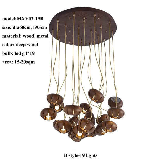 Wooden LED Chandelier: Illuminate with Natural Charm-ChandeliersDecor.com
