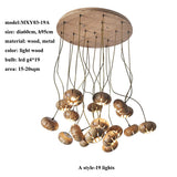 ChandeliersDecor.com-Pendant Lights-Wooden LED Chandelier: Illuminate with Natural Charm