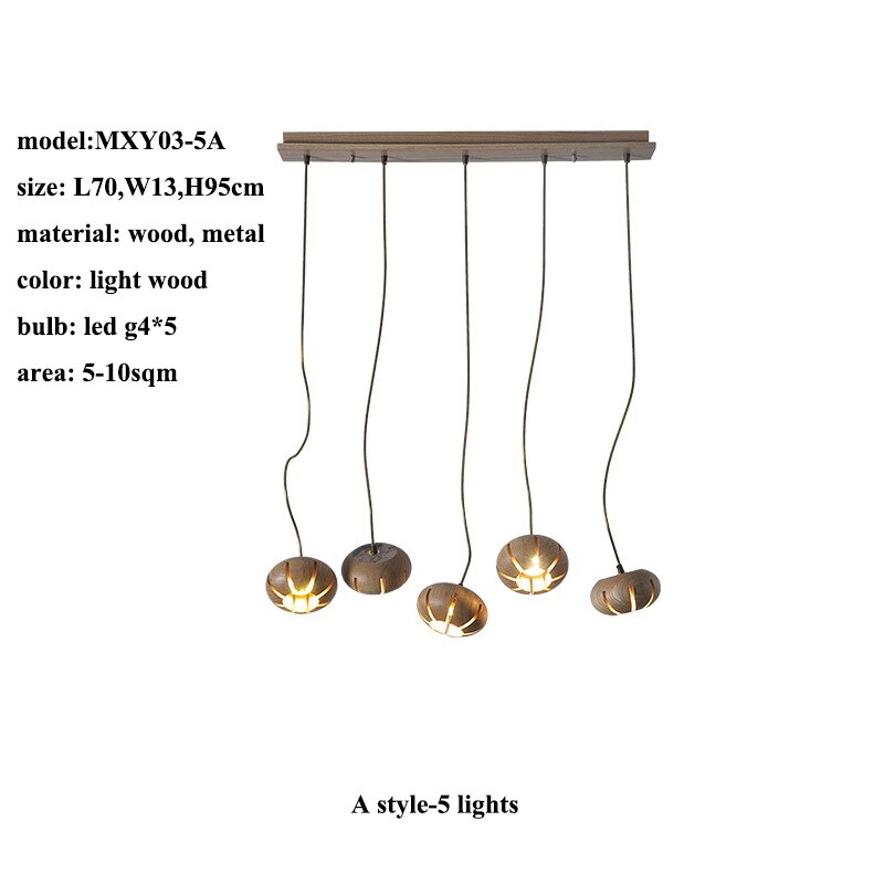ChandeliersDecor.com-Pendant Lights-Wooden LED Chandelier: Illuminate with Natural Charm