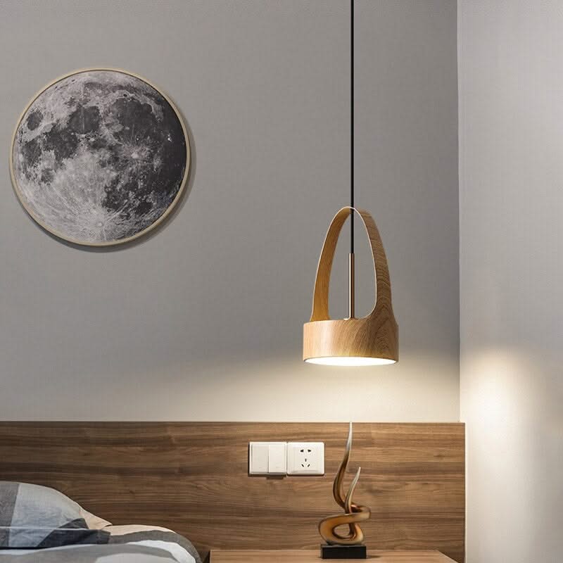 Wooden Style Pendant Bedside Light - Illuminate Your Space-ChandeliersDecor.com