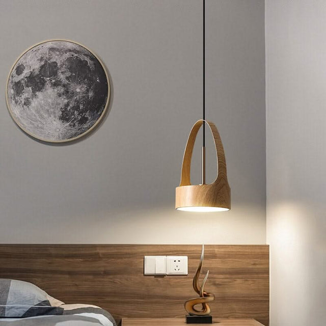 Wooden Style Pendant Bedside Light - Illuminate Your Space-ChandeliersDecor.com