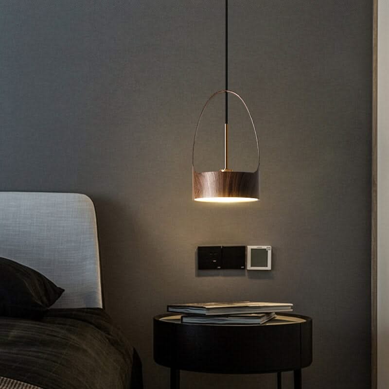Wooden Style Pendant Bedside Light - Illuminate Your Space-ChandeliersDecor.com