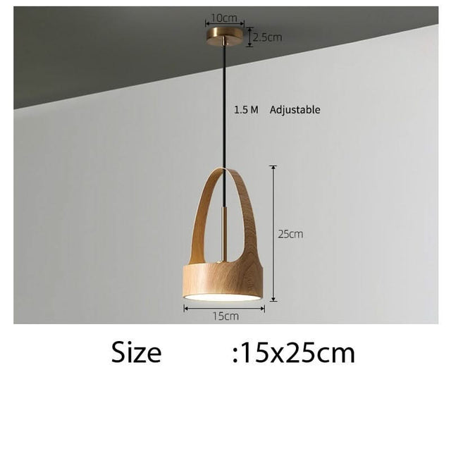 Wooden Style Pendant Bedside Light - Illuminate Your Space-ChandeliersDecor.com