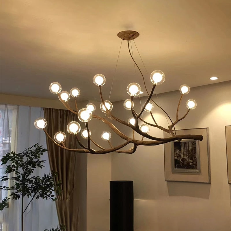 ChandeliersDecor.com-Chandeliers-Wooden Twigs Chandelier - Elegant Lighting for any Space