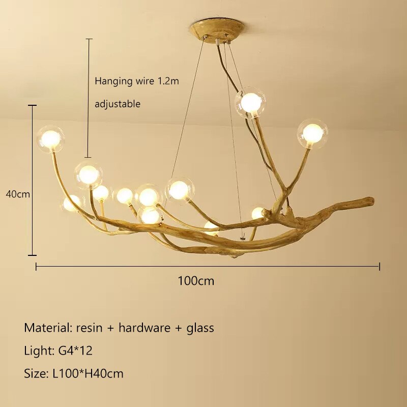 ChandeliersDecor.com-Chandeliers-Wooden Twigs Chandelier - Elegant Lighting for any Space