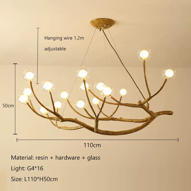 ChandeliersDecor.com-Chandeliers-Wooden Twigs Chandelier - Elegant Lighting for any Space