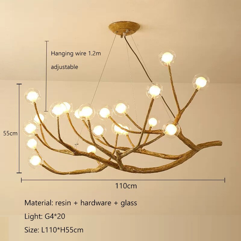 ChandeliersDecor.com-Chandeliers-Wooden Twigs Chandelier - Elegant Lighting for any Space