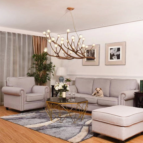 ChandeliersDecor.com-Chandeliers-Wooden Twigs Chandelier - Elegant Lighting for any Space