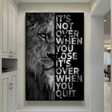 ChandeliersDecor.com-Wall Posters-Words Never Quit Poster: Lions Canvas Wall Art