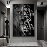 ChandeliersDecor.com-Wall Posters-Words Never Quit Poster: Lions Canvas Wall Art