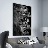 ChandeliersDecor.com-Wall Posters-Words Never Quit Poster: Lions Canvas Wall Art