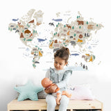 ChandeliersDecor.com-World Map Wall Sticker: Detailed Global Design