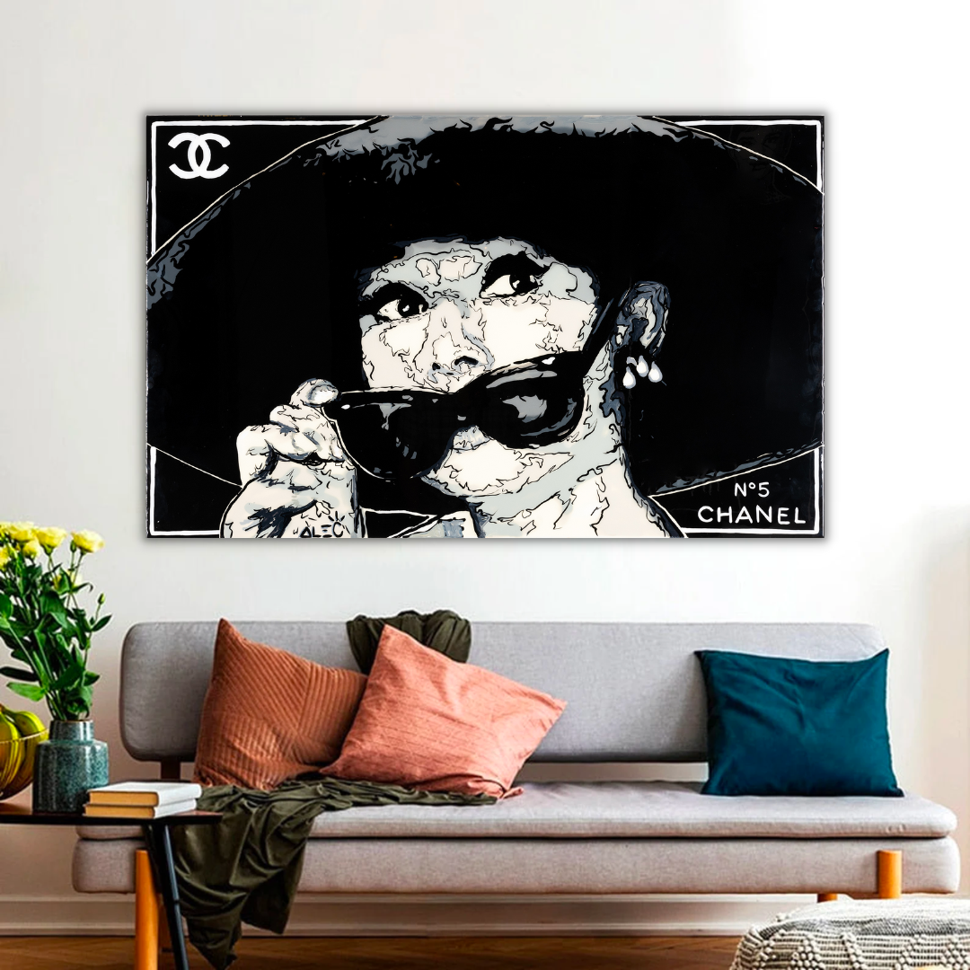 Chanel Audrey Hepburn Poster - Timeless Elegance-ChandeliersDecor