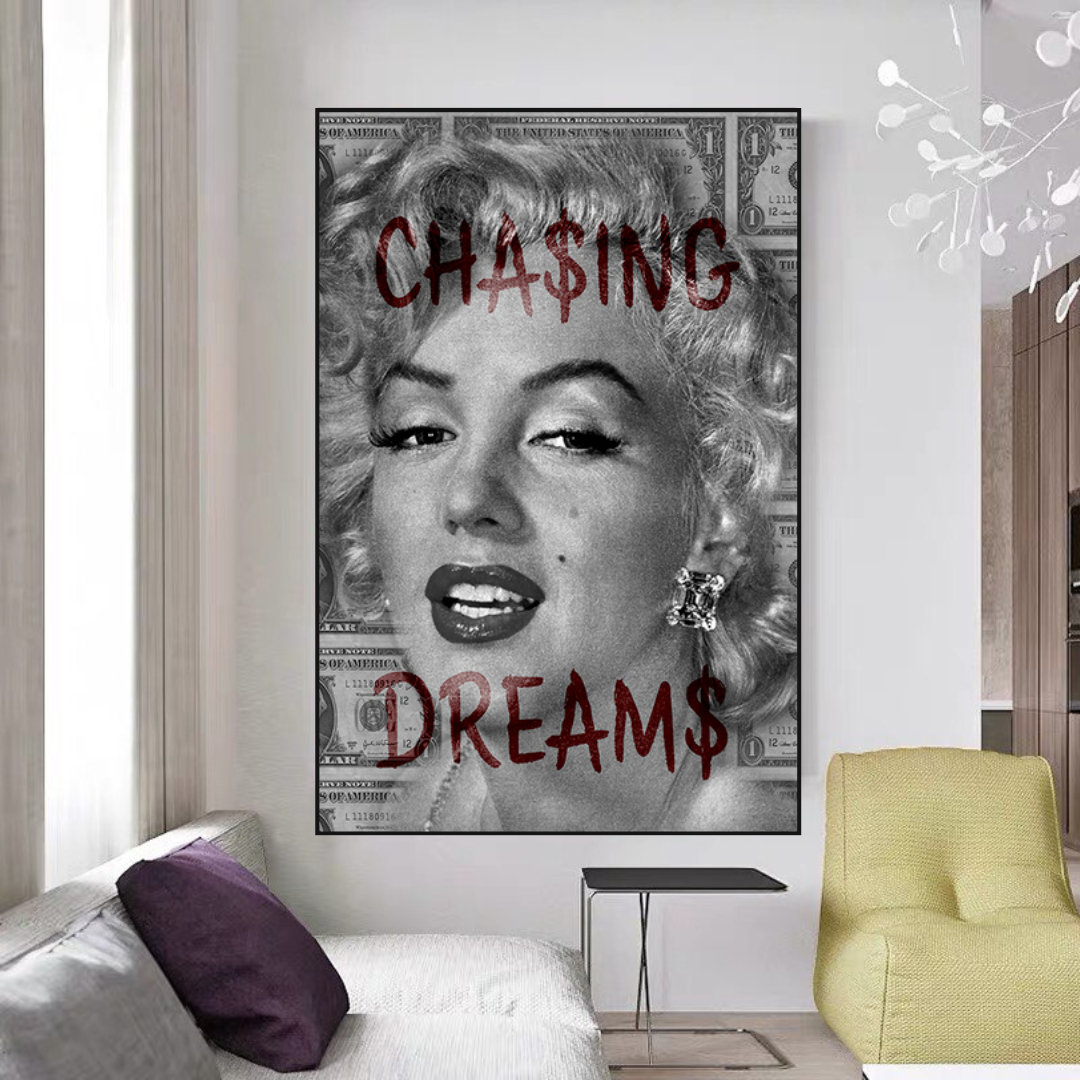 Chasing Dreams: Marilyn Poster - Uncover Iconic Beauty-ChandeliersDecor