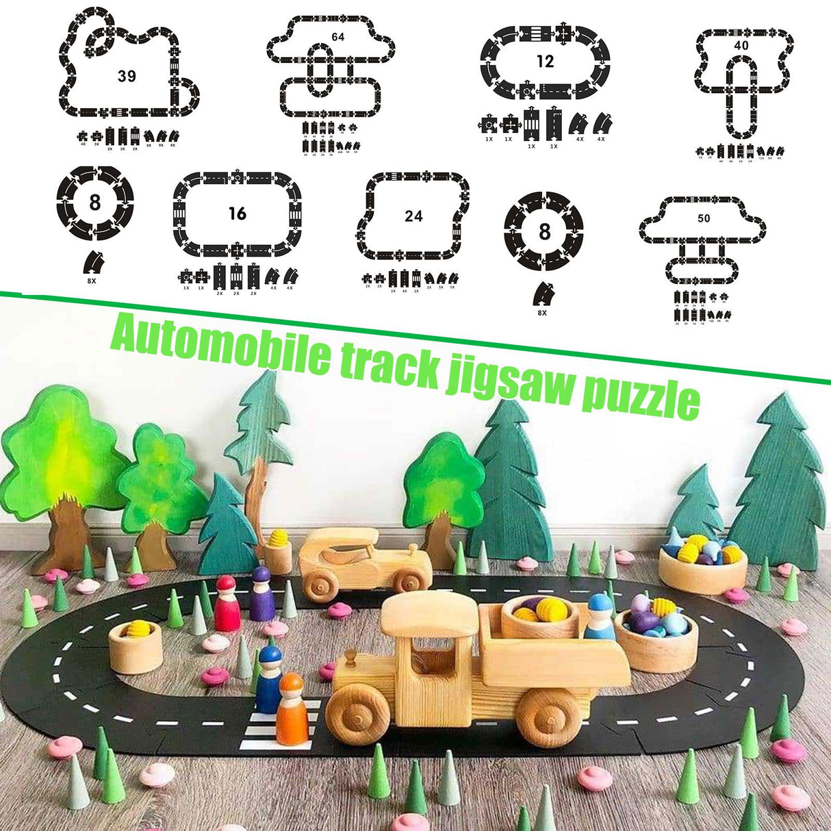 Children Way To Play Road Motorway Toys Puzzle-ChandeliersDecor