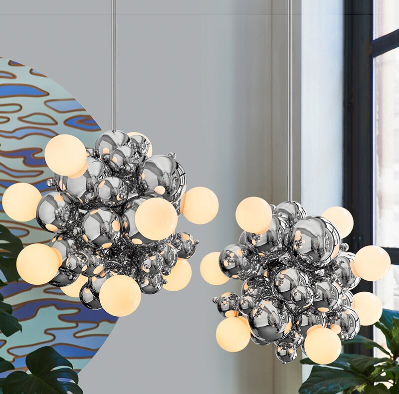 Chrome Bubble LED Pendant Light-ChandeliersDecor