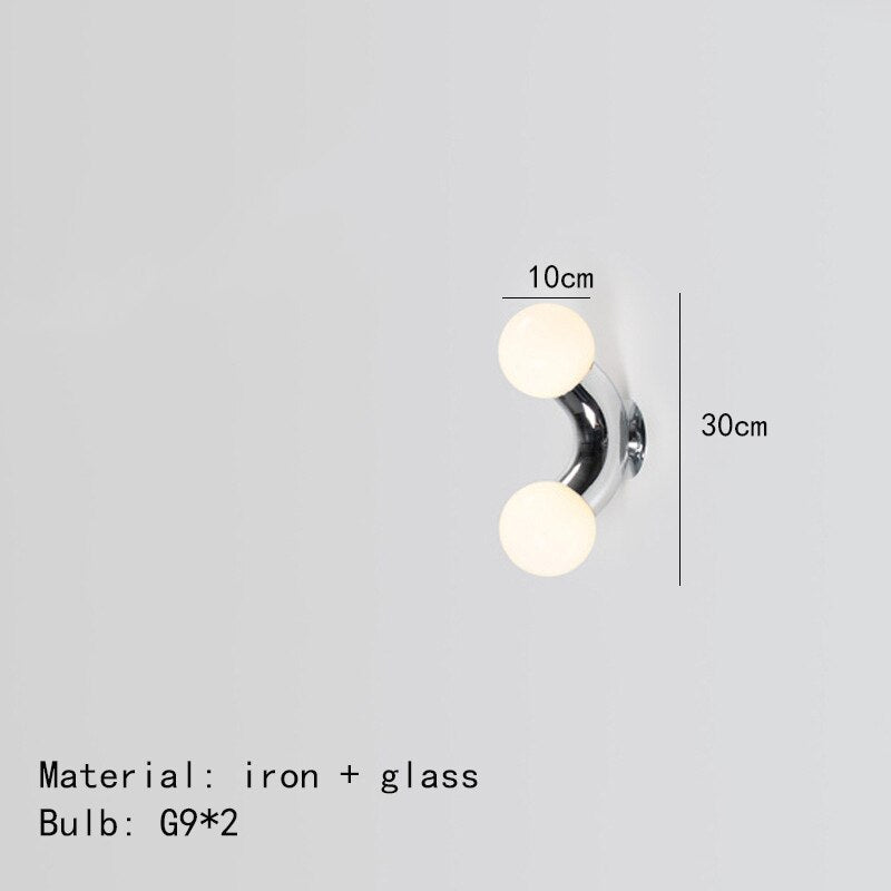 Chrome Metal Glass Globe LED - Glass Ball Light-ChandeliersDecor
